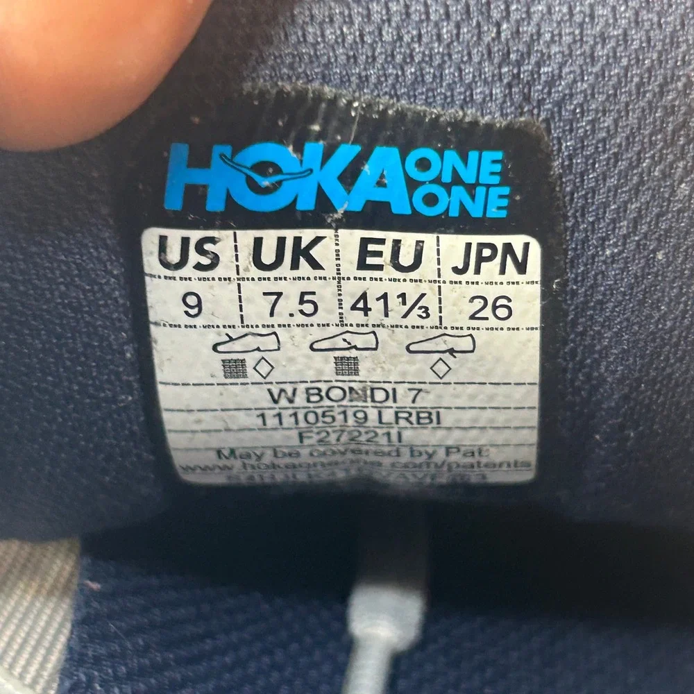 Hoka One One Bondi 7 Womens Size 9 Running Shoes Gray Orange 1110519 LRBI